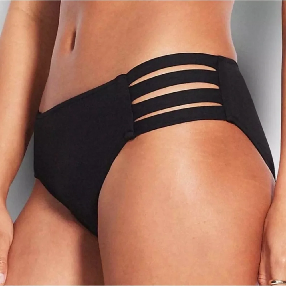 SEAFOLLY Black Inka Strappy Bikini Bottom 4